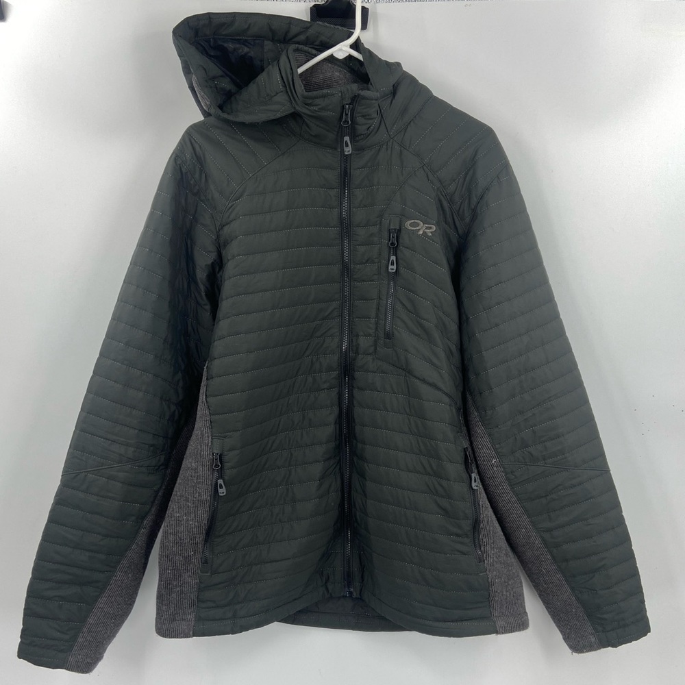 Outdoor Research Men's Dark Green and Charcoal Puffer Jacket